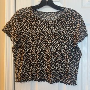 American Eagle Outfitters Animal Print Crop Top